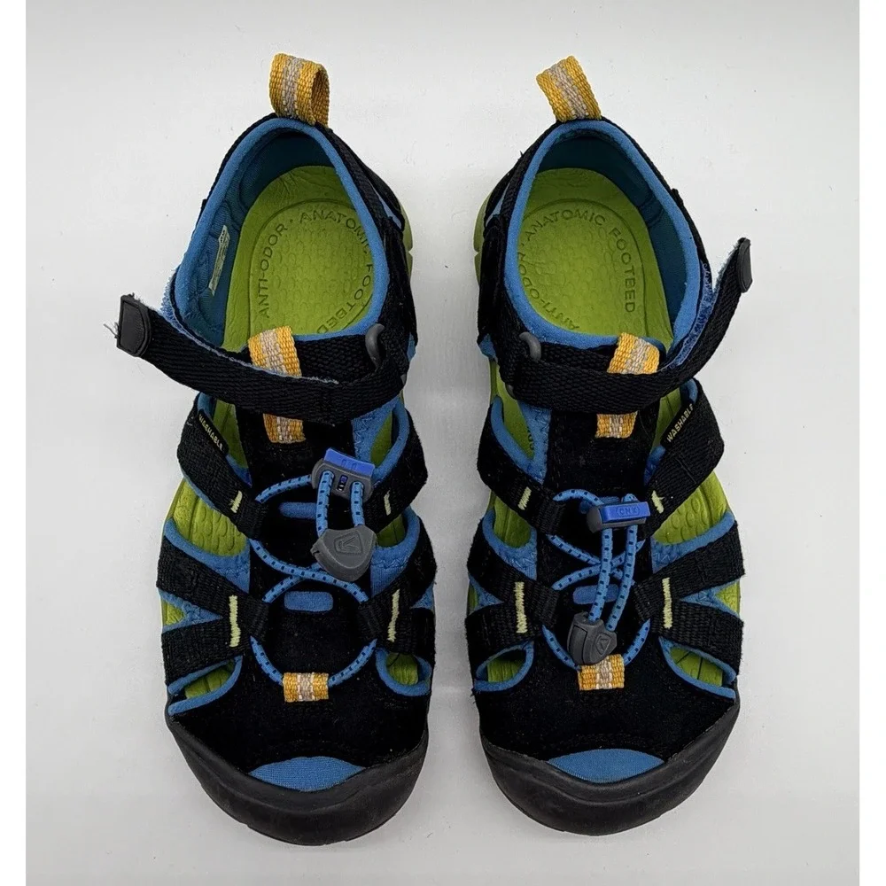 Keen Sandals Youth Size 2 Blue Green Waterproof Hiking Seacamp II Shoes